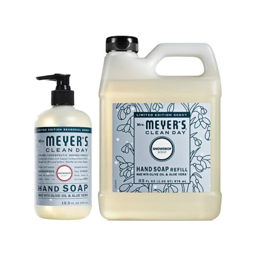 Mrs MEYERS CLEAN DAY Liquid Hand Soap Variety Pack Scent 33 OZ Refill  125 OZ 1 CT Snowdrop